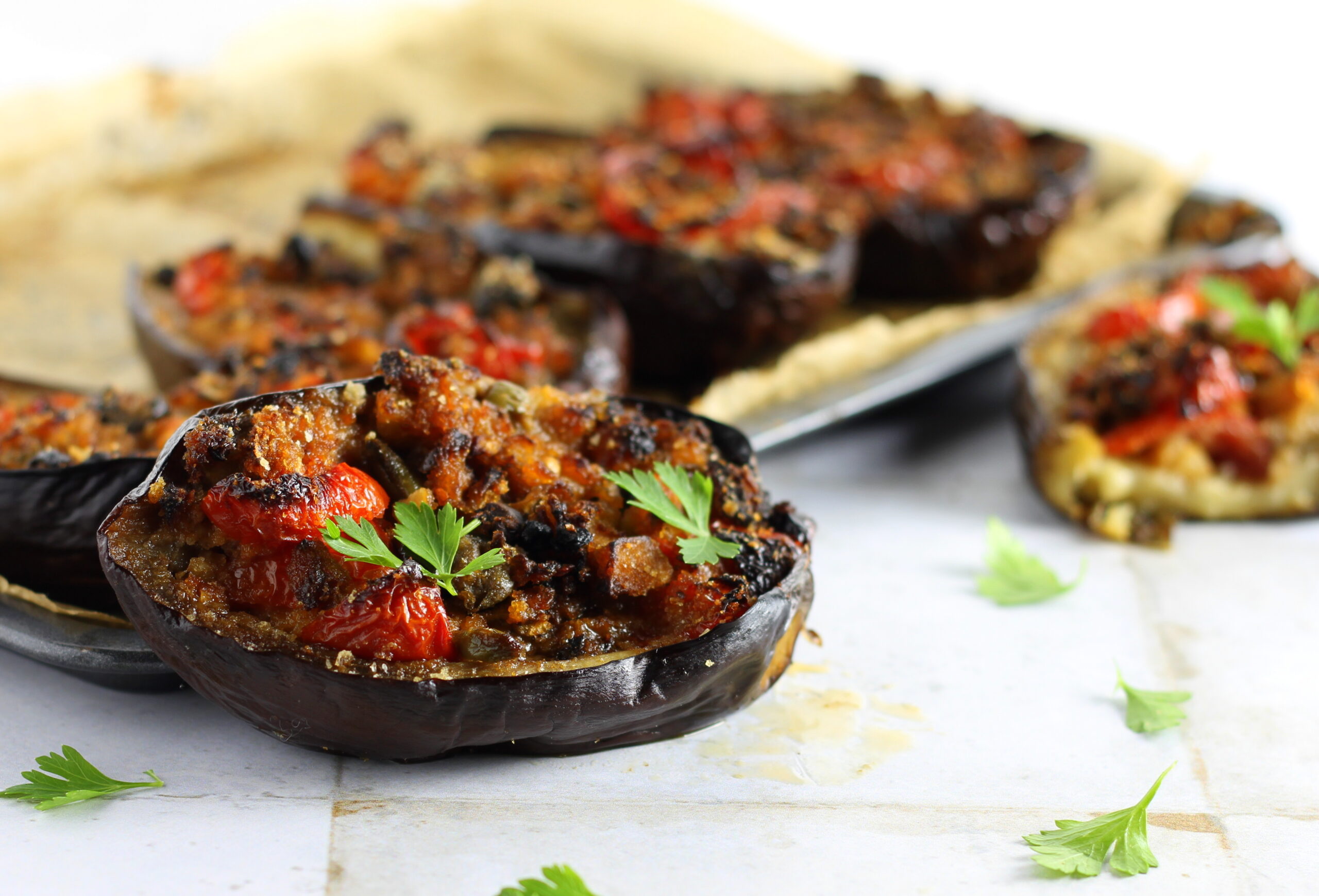 Gevulde aubergines uit de oven, makkelijk en lekker