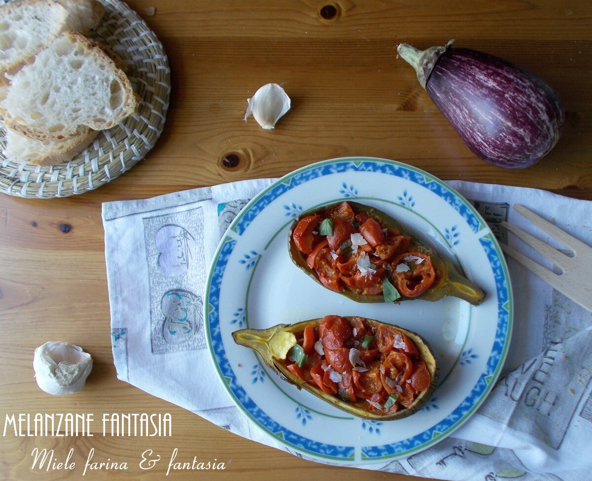 Gevulde fantasie auberginebootjes