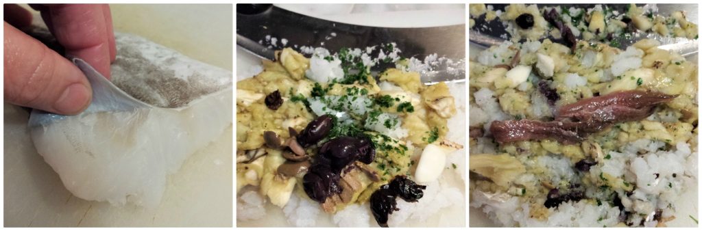 gevulde bootjes met kabeljauw en aubergines