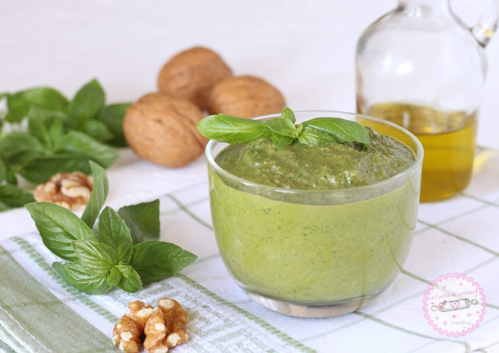 basilicumpesto met walnoten