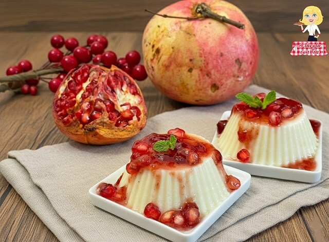 BIANCO MANGIARE met Granaatappel Coulis