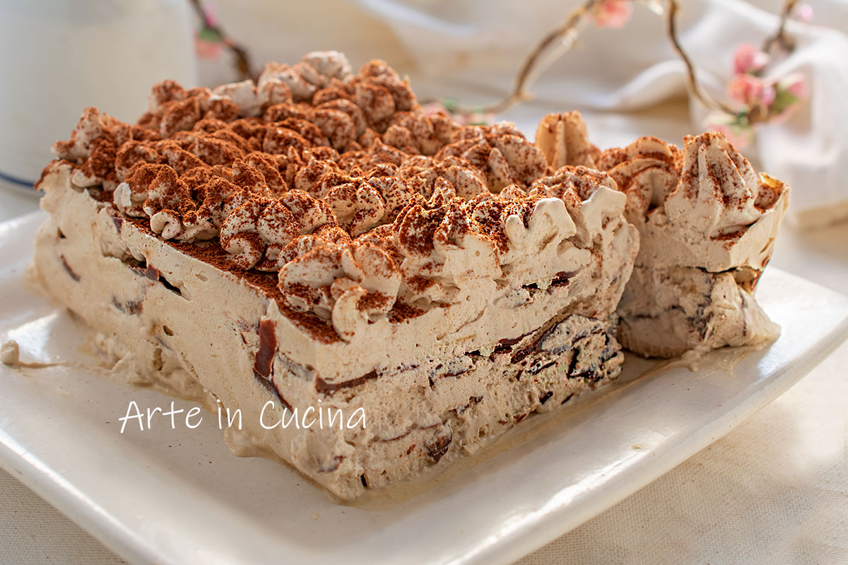 Koffie en chocolade semifreddo tegel