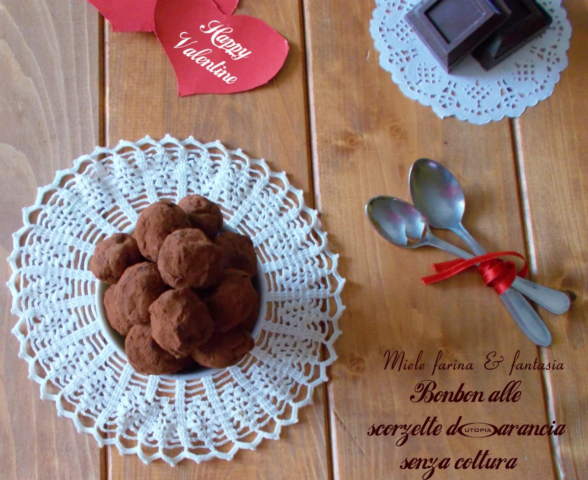 Bonbon zonder koken met sinaasappelschilletjes