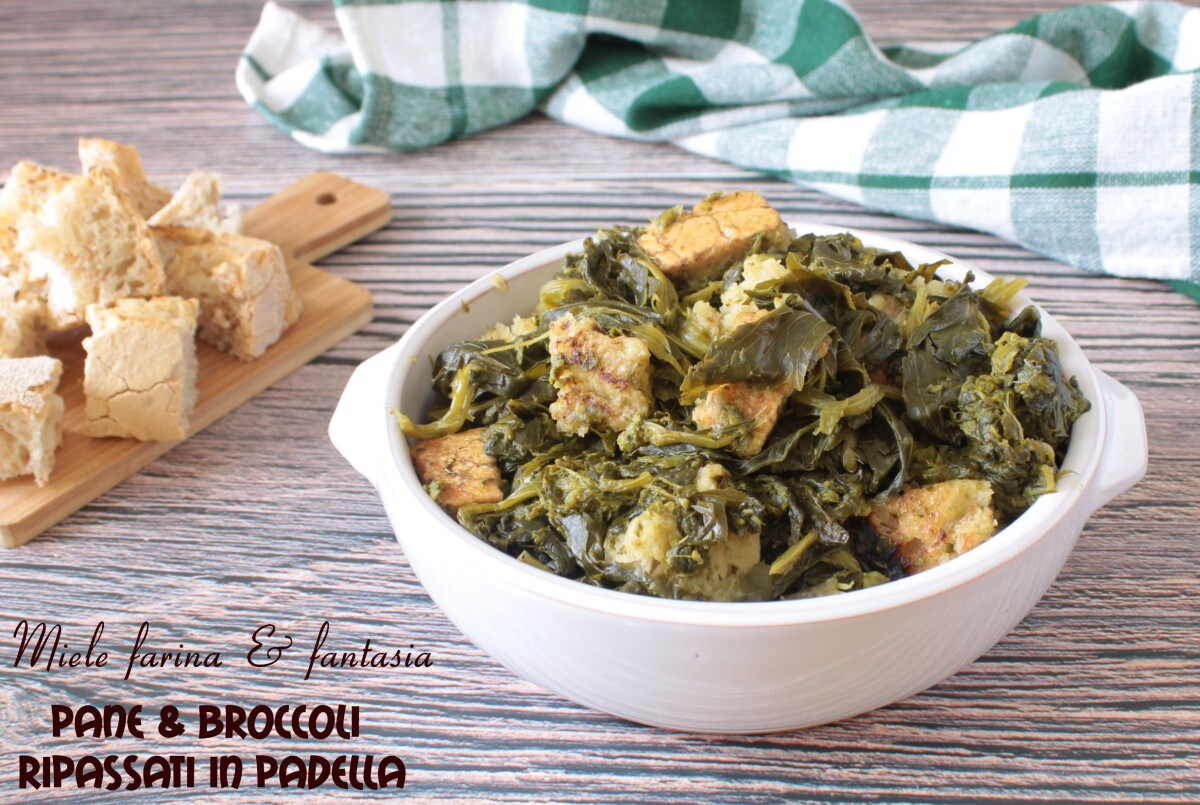 Brood en broccoli gebakken in de pan
