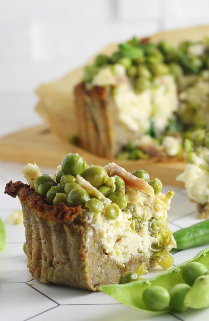 Broodtaart met ricotta en erwten