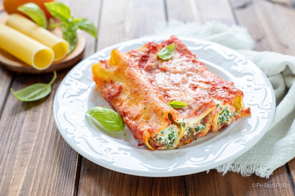 Cannelloni met ricotta en spinazie