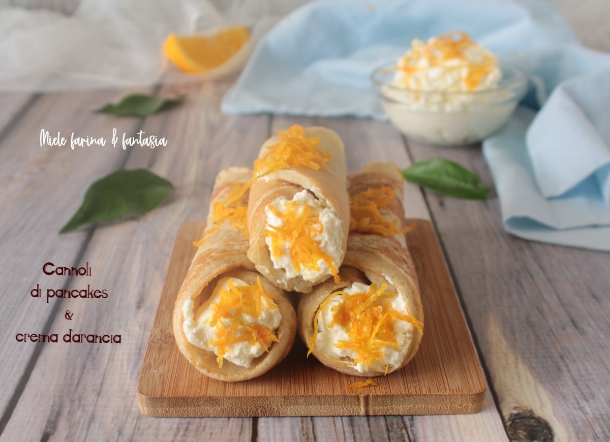 Pannenkoek Cannoli met Sinaasappelcrème