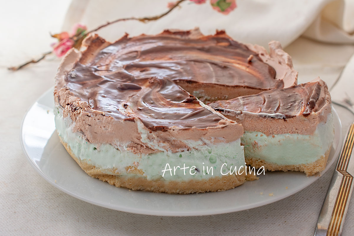 Cheesecake mint en chocolade
