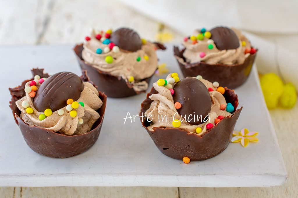 Chocoladenestjes enkelvoudige desserts