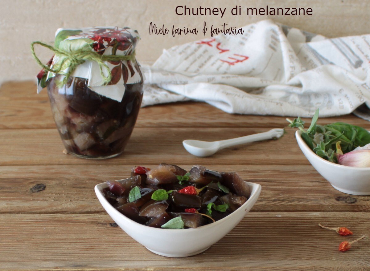 Zoetzure chutney van aubergines en specerijen