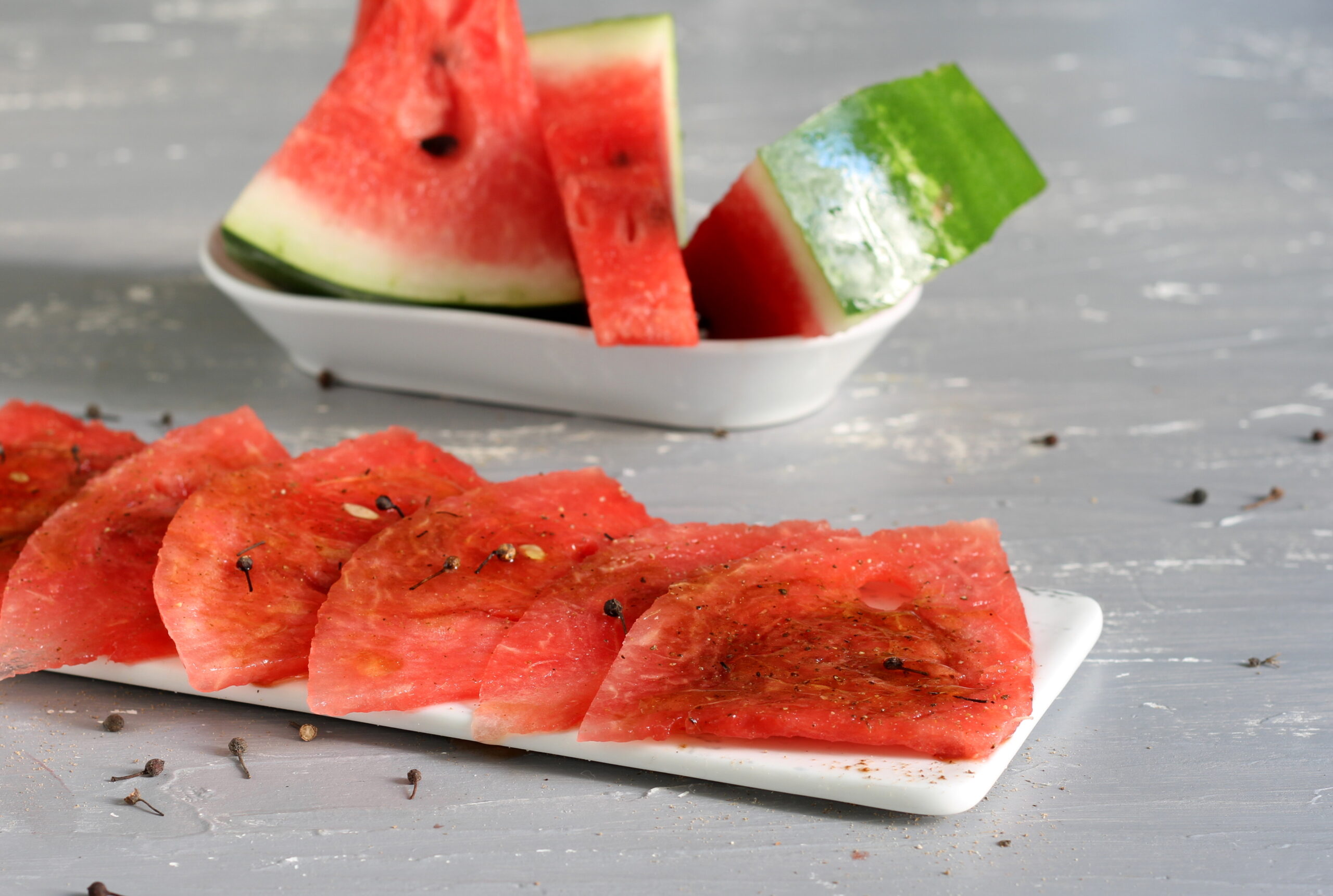 Watermeloensalade met balsamicoazijn