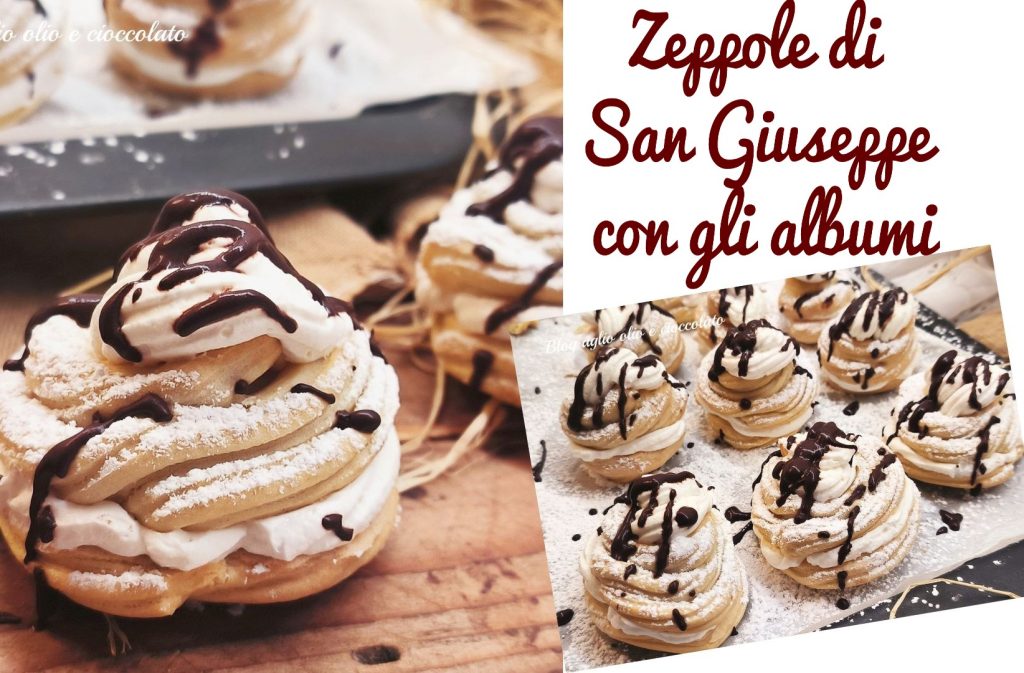 Zeppole di San Giuseppe met eiwitten zacht, opgeblazen en licht hun delicatesse zal iedereen veroveren, het beroemde dessert dat wordt bereid voor het vaderdagfeest