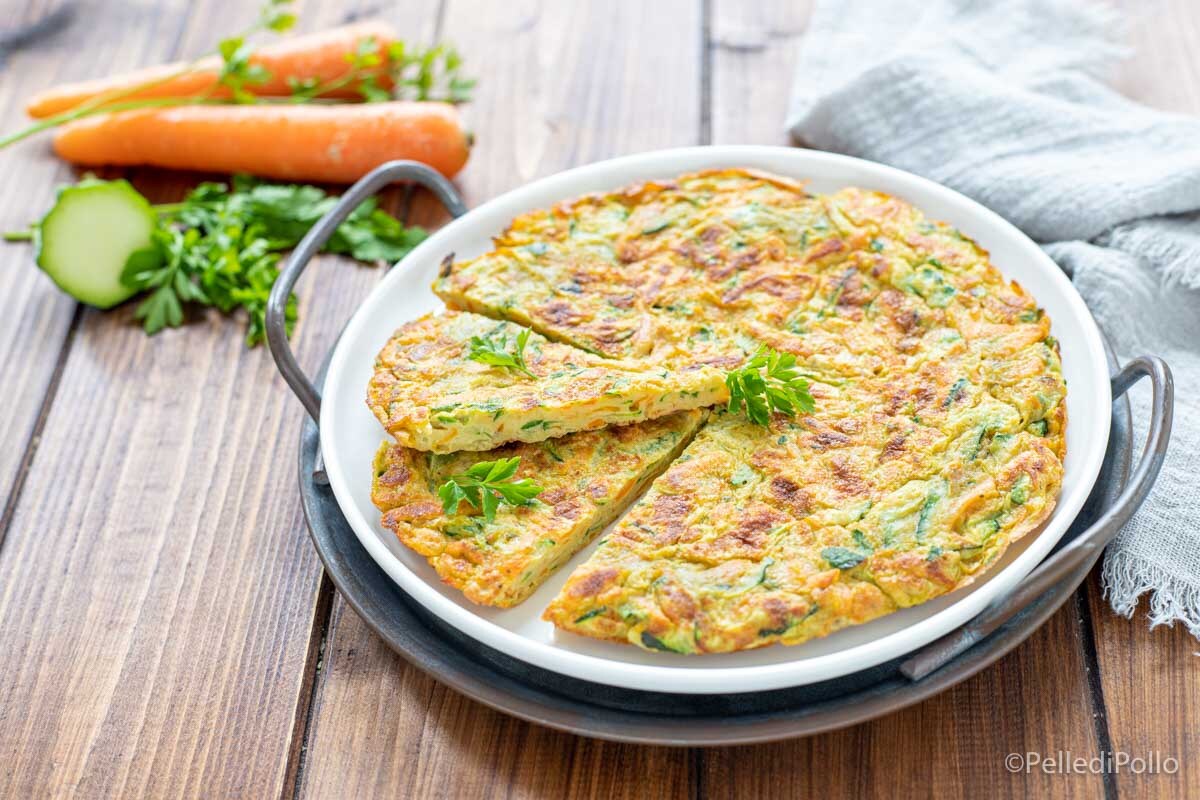 Courgette- en Worteltaartje in de Pan