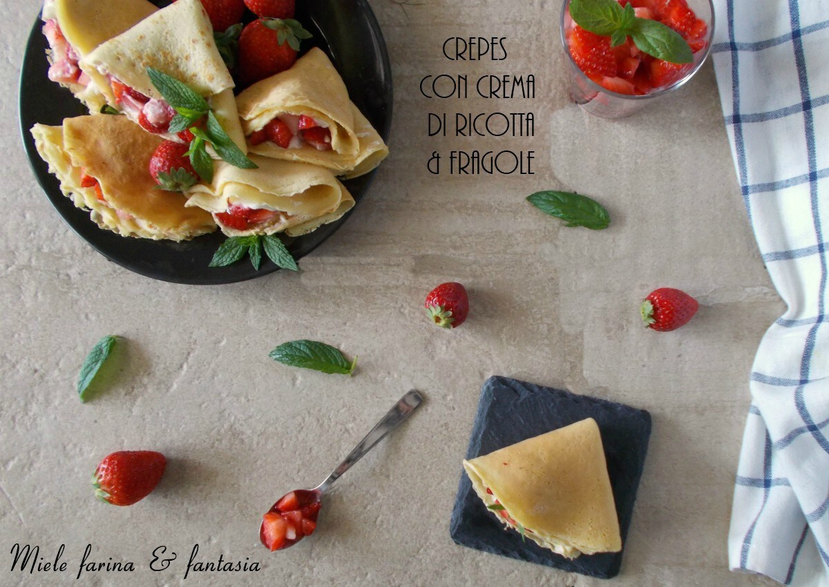 Crepes met aardbeienricottacrème. Glutenvrij recept