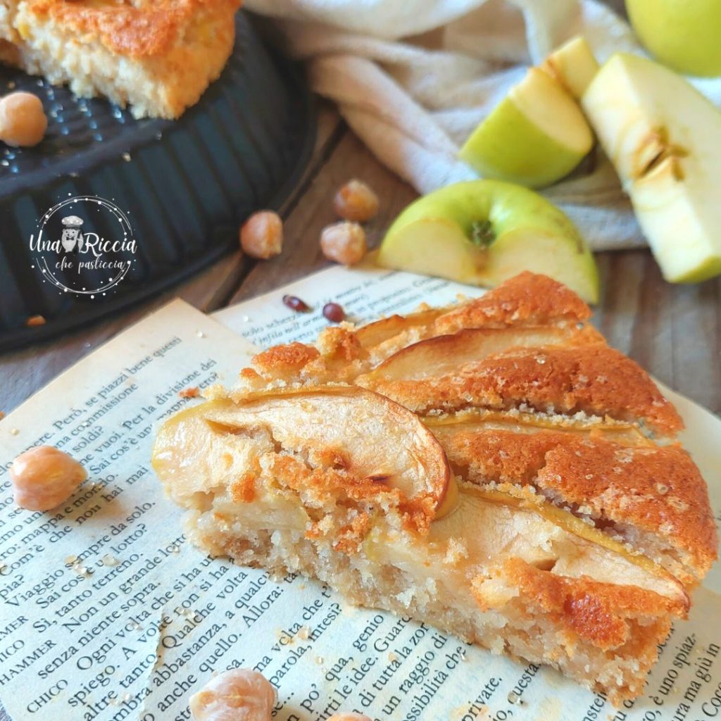 detail appeltaart met aquafaba zacht en vochtig