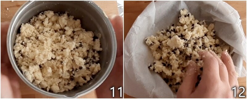 e. de basis maken van de chocolade cookie taart