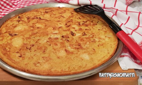 Farinata met lente-uitjes en stracchino