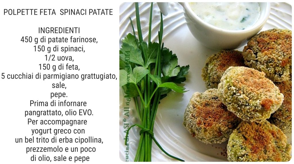 feta, spinazie en aardappel kroketten