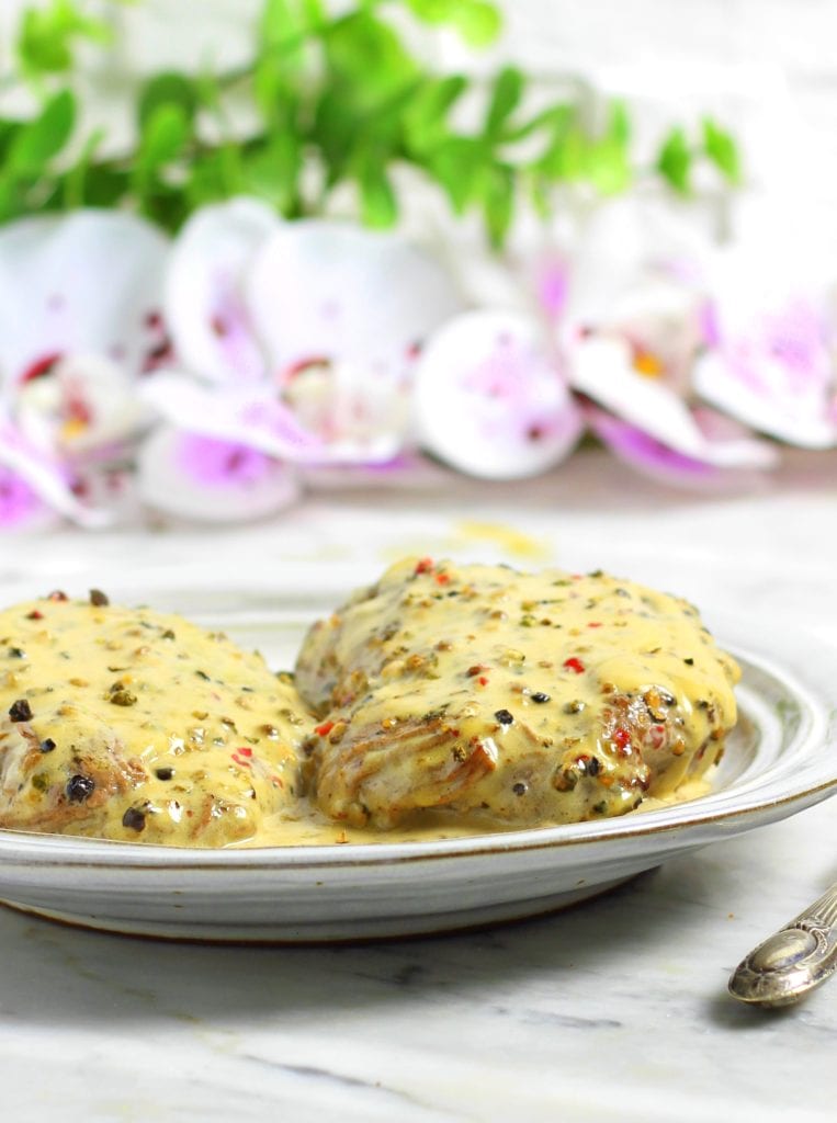 Filet met roze, groene en zwarte peper