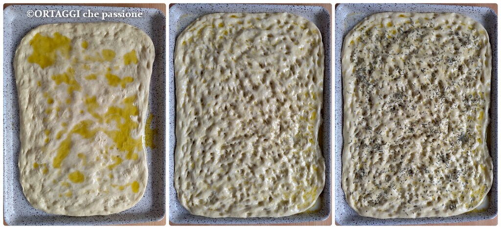 focaccia uitrollen met emulsie