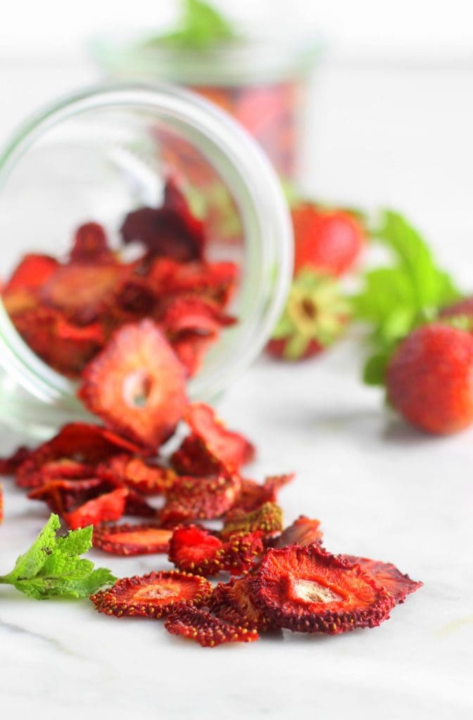 Verse gedroogde aardbeien