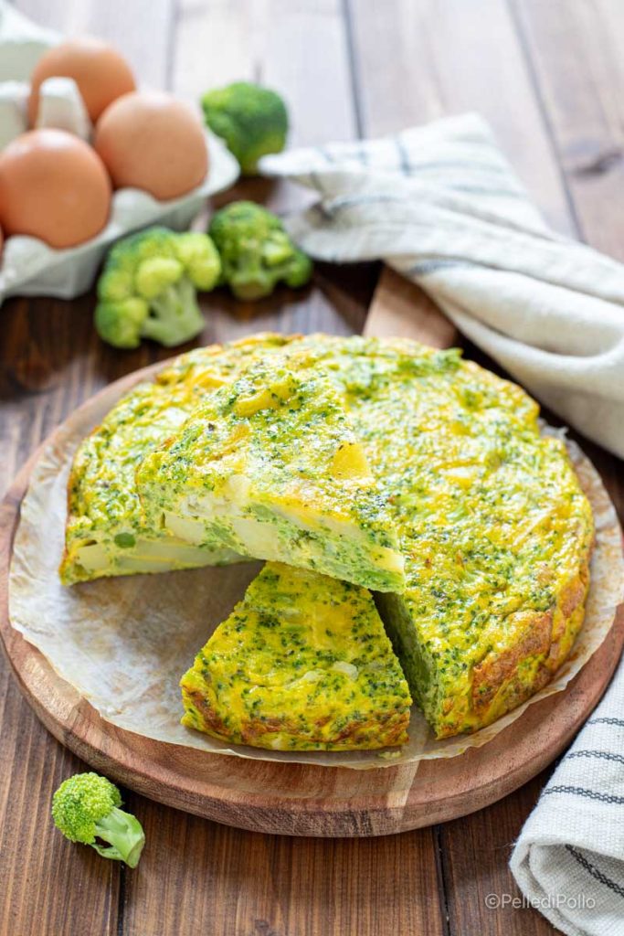 frittata met broccoli en aardappelen uit de oven