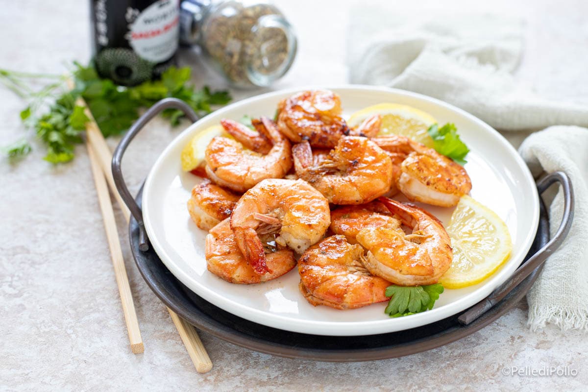 Garnalen met zout en peper