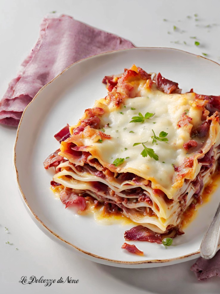 LASAGNE MET RADICCHIO, SPECK EN SCAMORZA