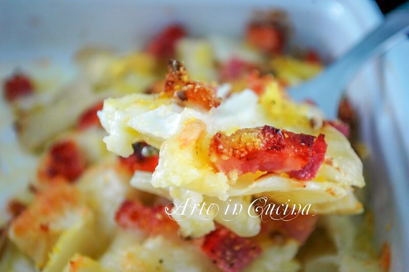 Gegratineerde venkel uit de oven met spek en mozzarella vickyart kunst in de keuken