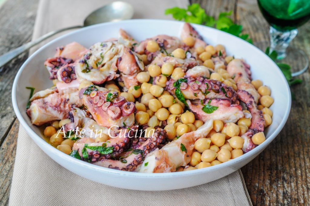 Geroosterde octopus met kikkererwten en peterselie vickyart arte in cucina