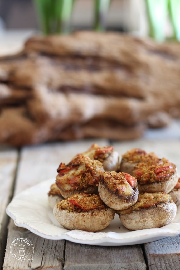 gevulde champignons gekookt in de airfryer