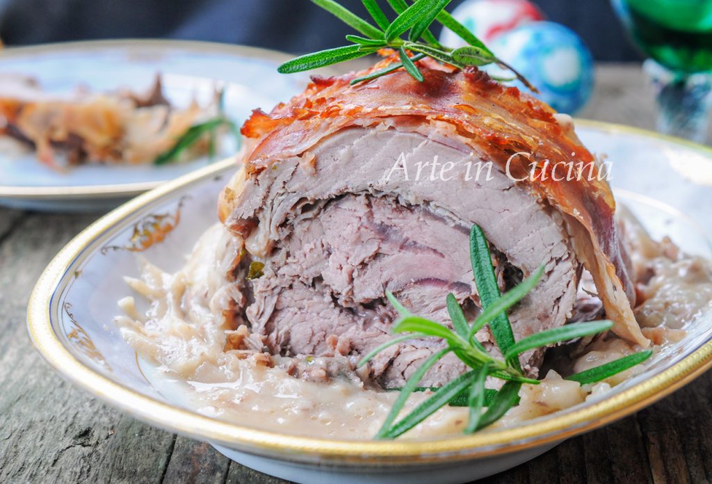 Gevulde kalfsrol met ham