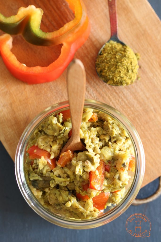 havermout courgettes en paprika's in pot