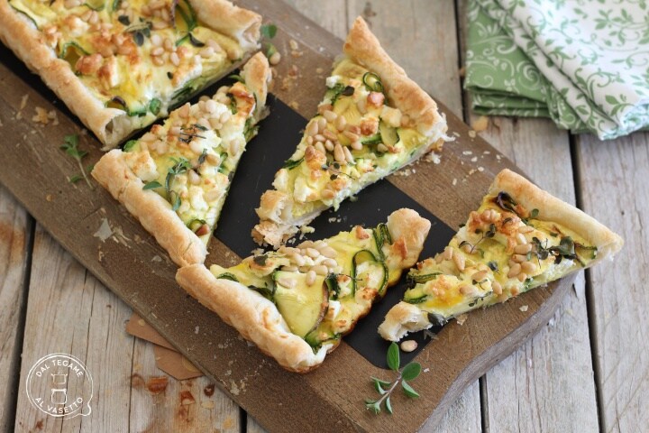 Bladerdeeg met courgettes in de airfryer