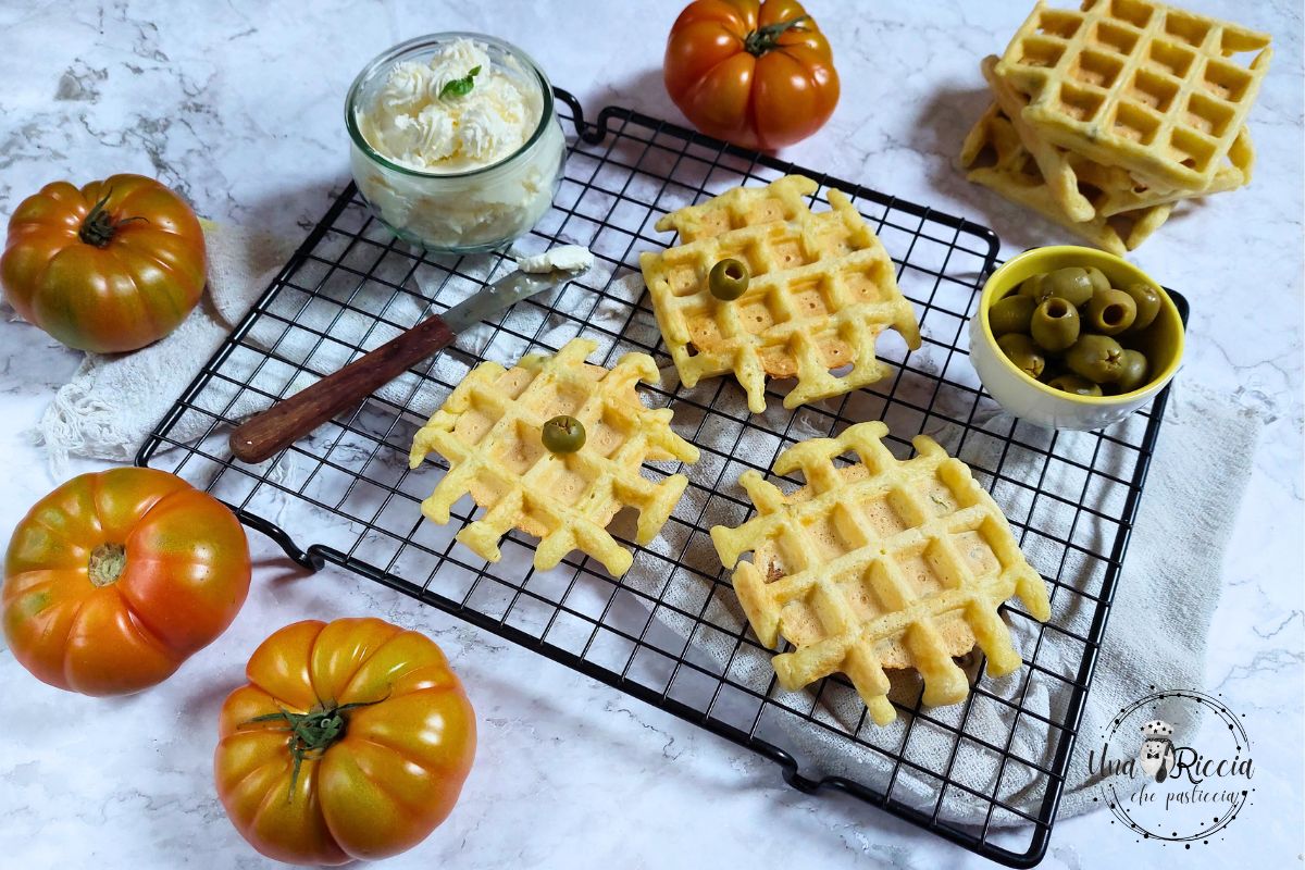 Hartige wafels met olijven