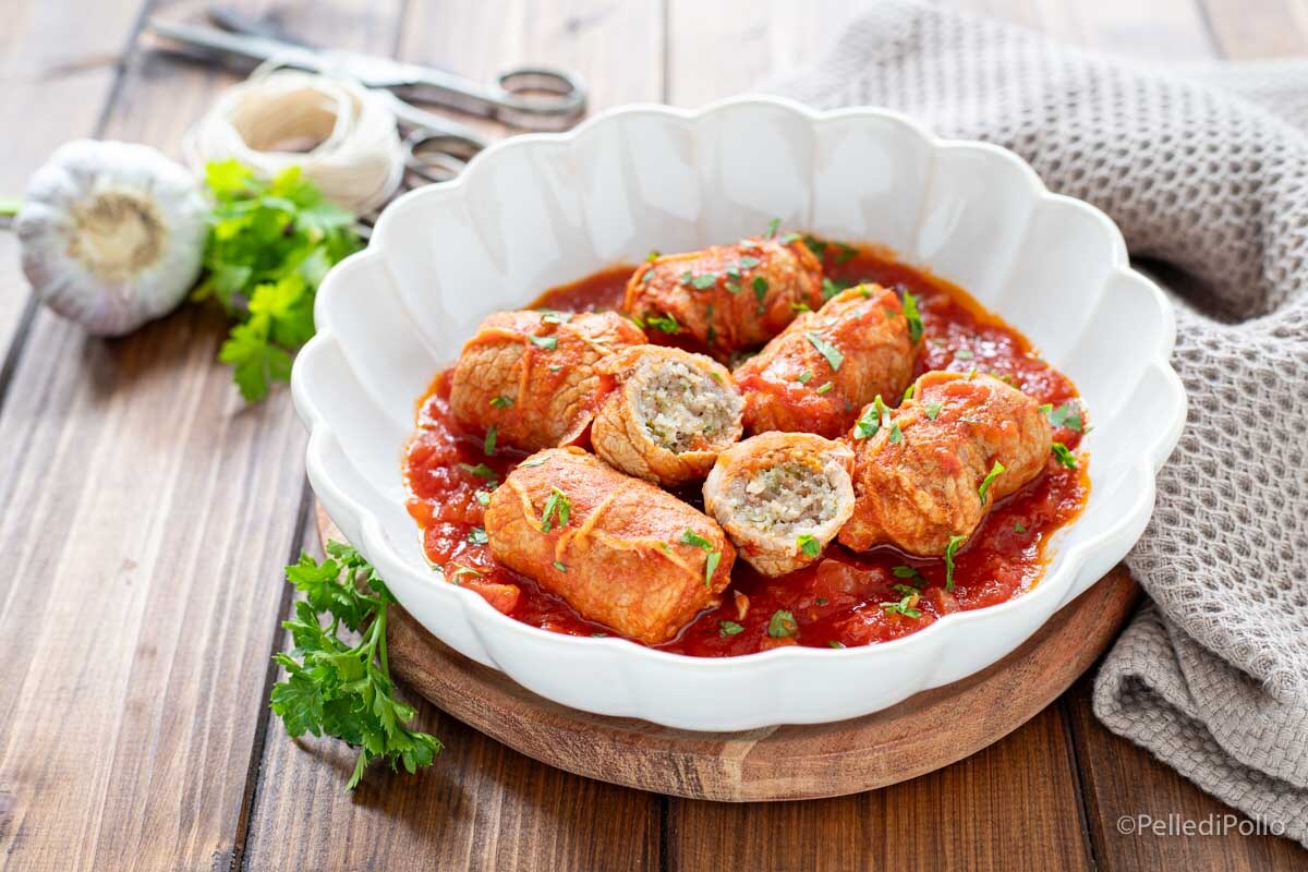 Gevulde karbonades in saus