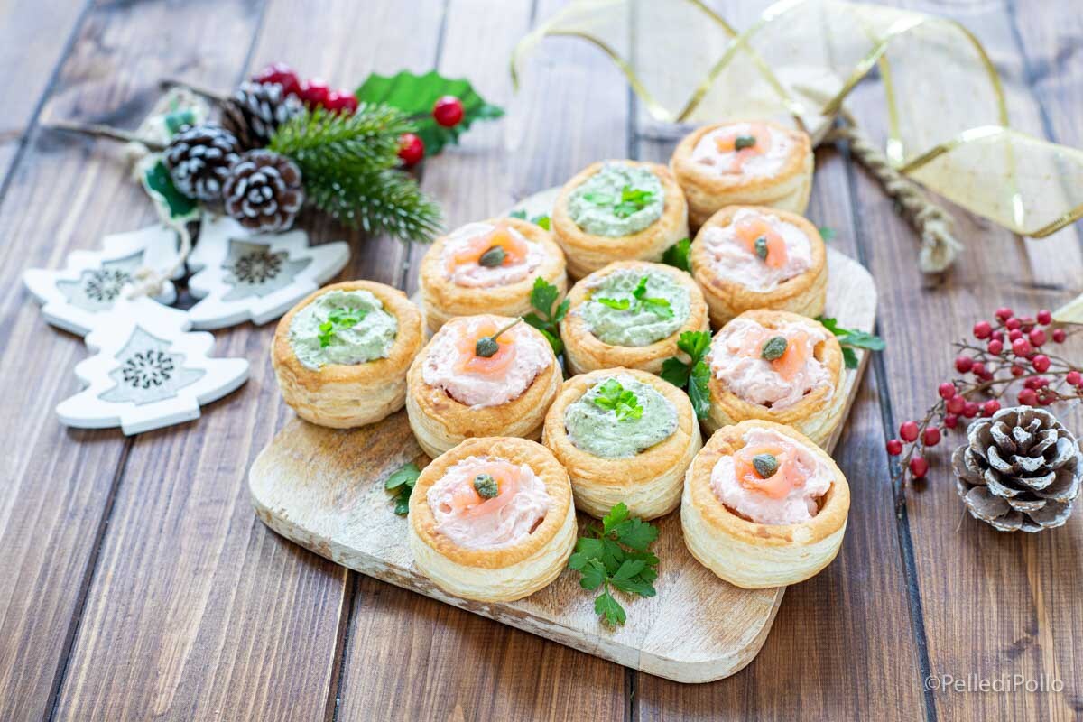 Kerstboom van vol-au-vent