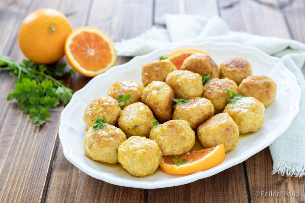 kipgehaktballen met sinaasappel