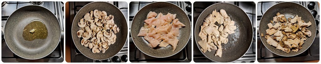 Kipreepjes met champignons