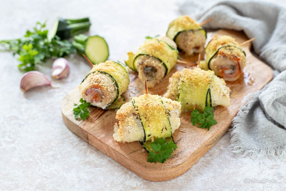 Kiprolletjes en courgette