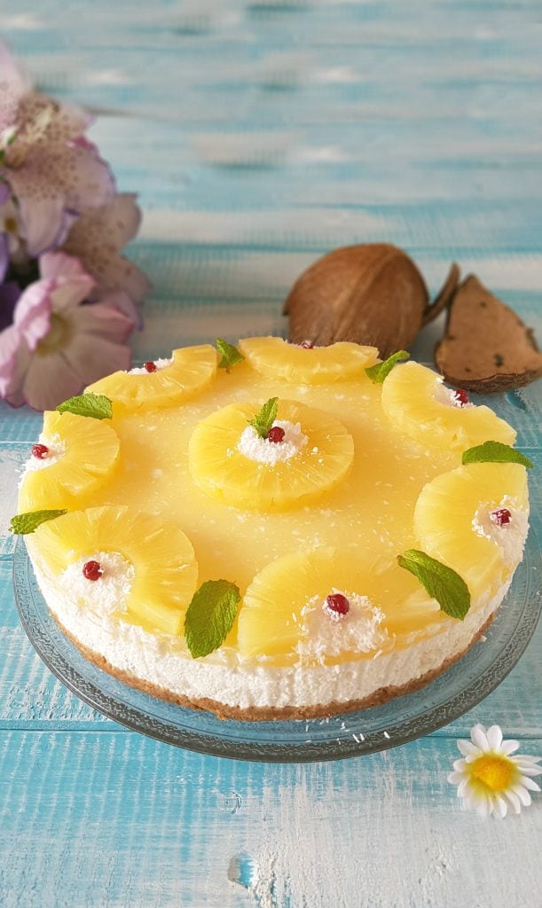 koude kokos en ananas taart