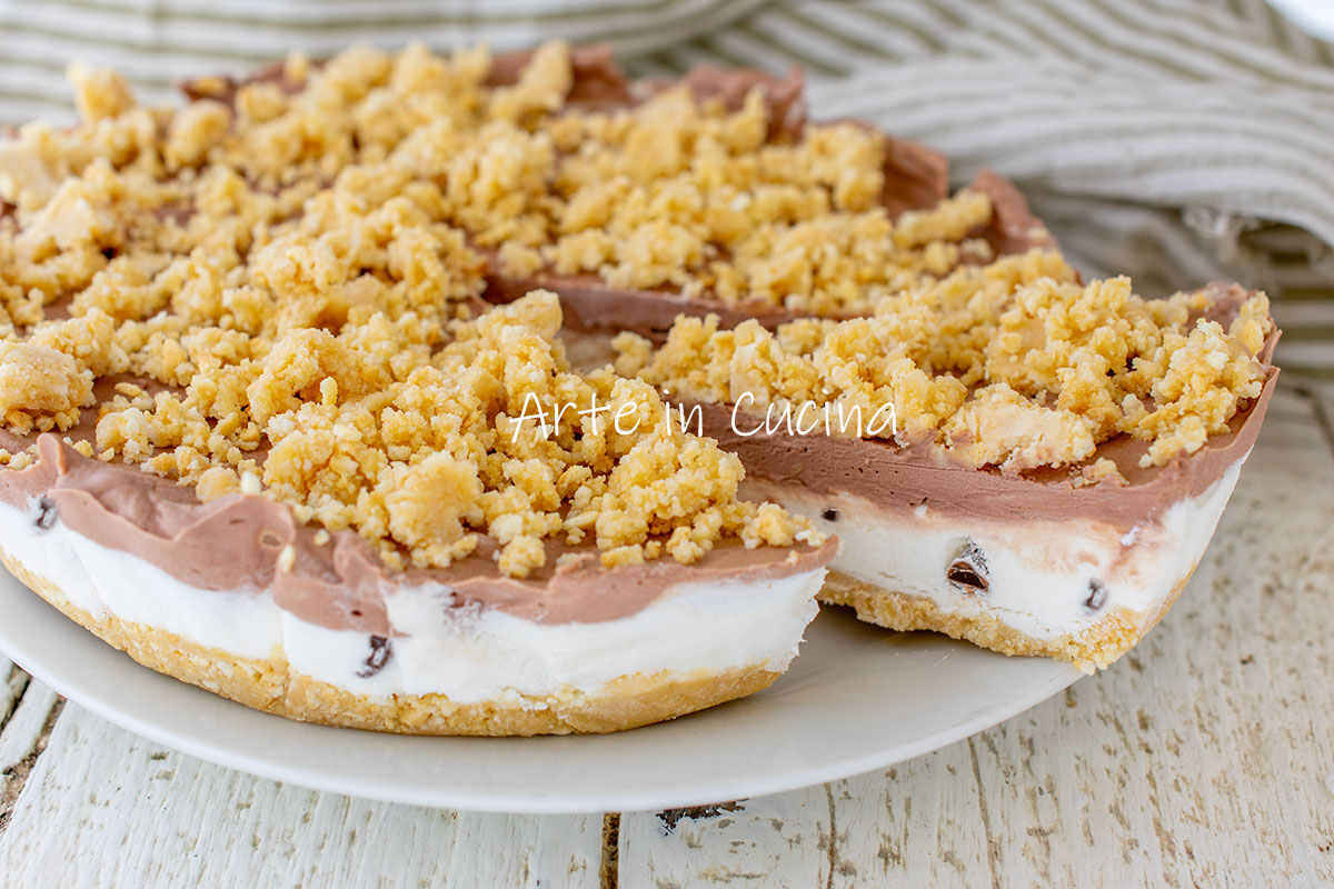 Koude kruimeltaart met chocolade