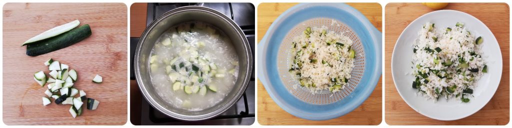 KOUDE RIJST MET COURGETTES EN ZALM