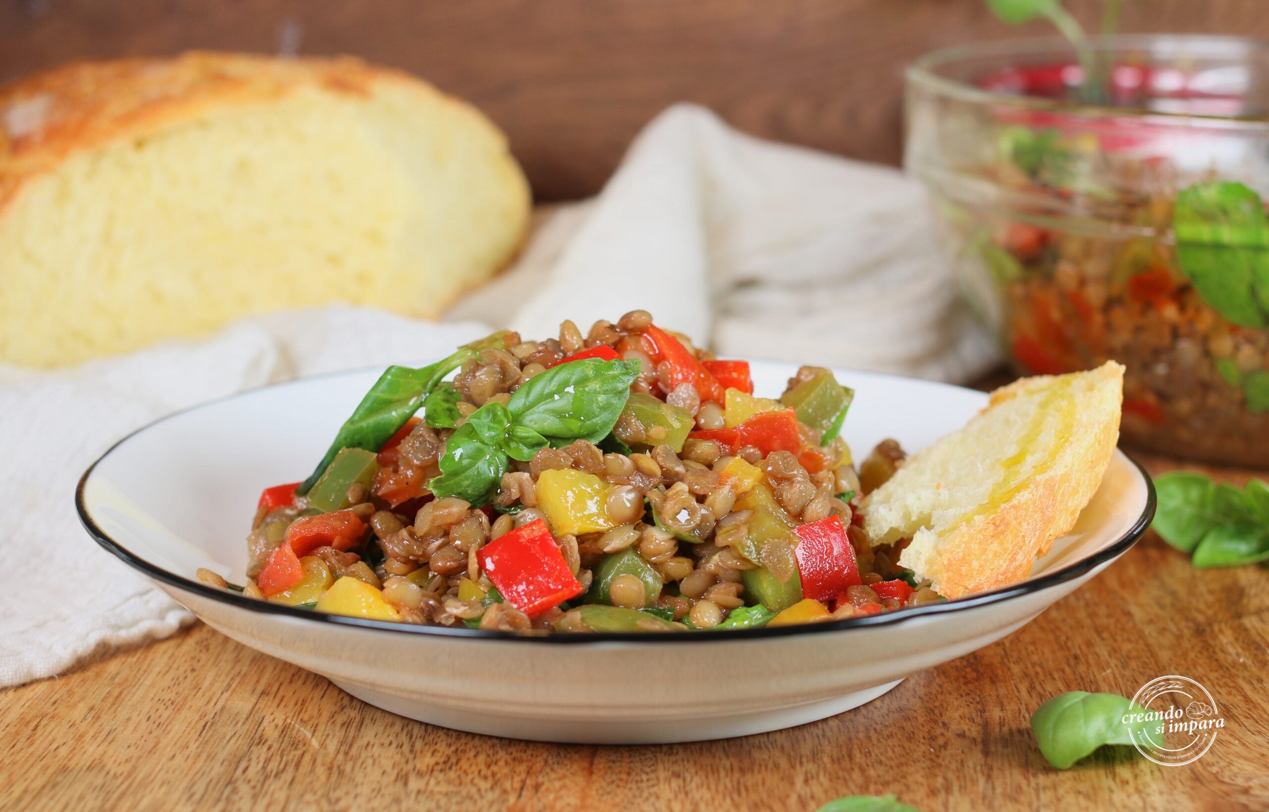 Linzensalade met paprika’s