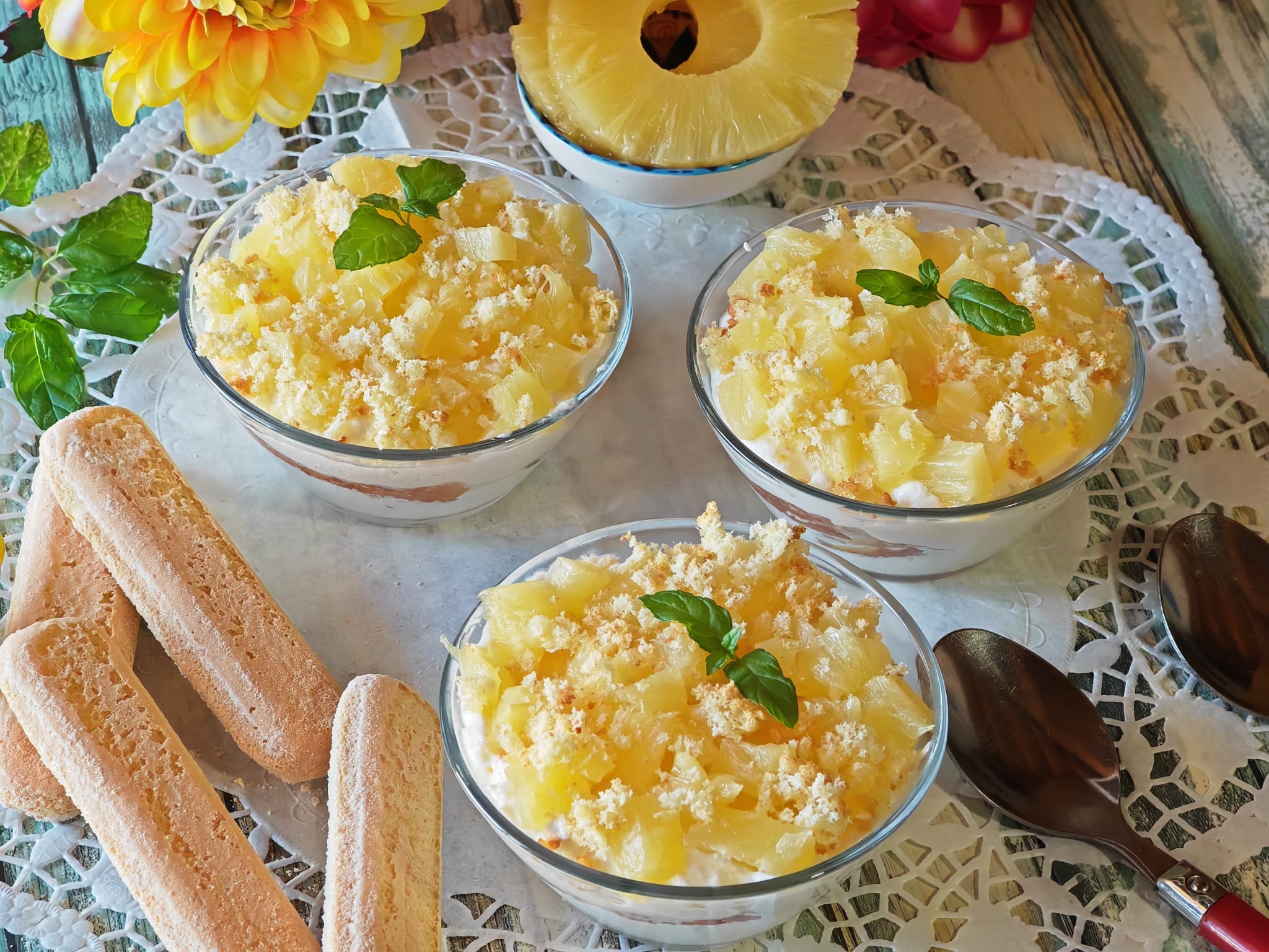 Ananas tiramisu in porties