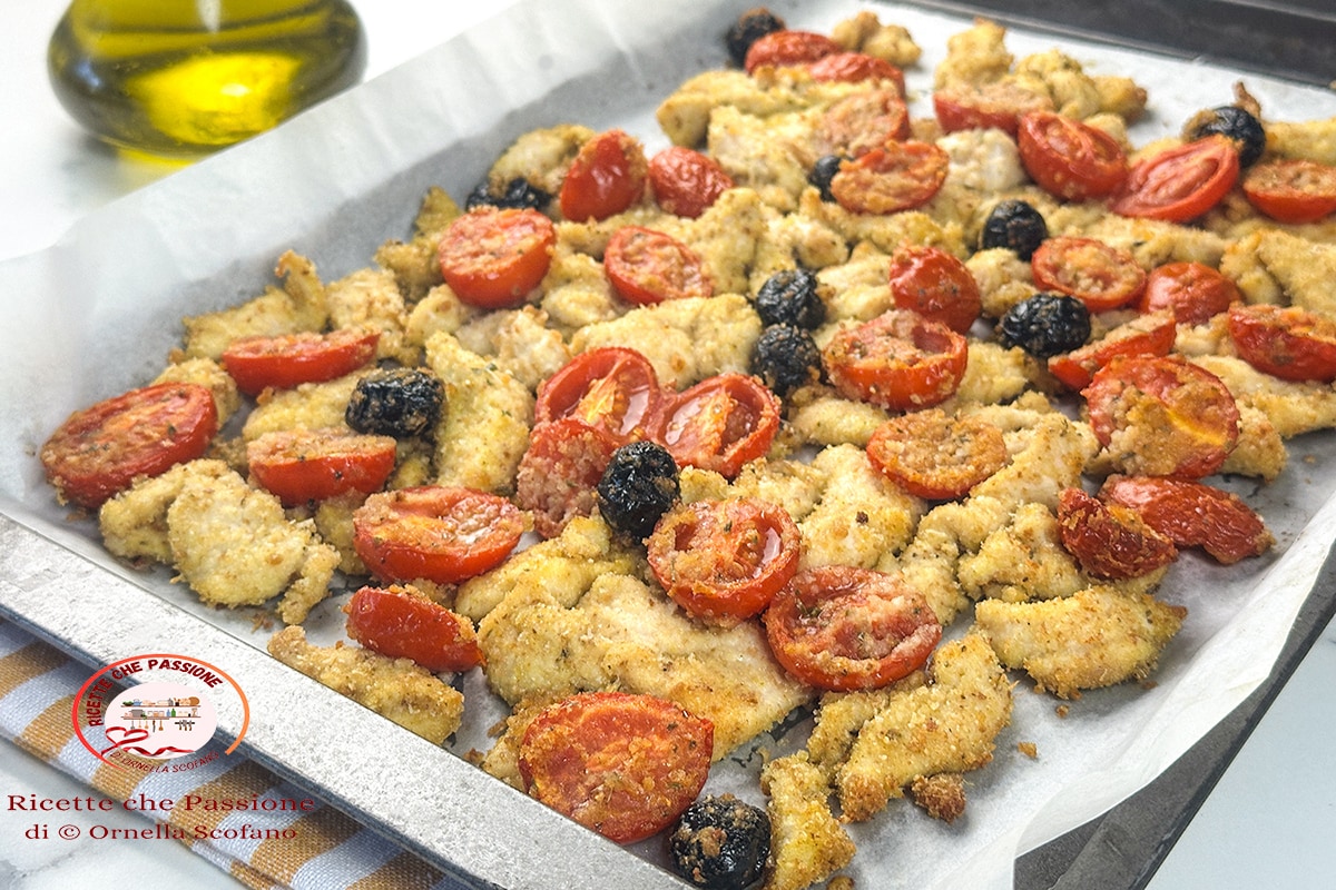 Mediterraans gegratineerde kip uit de oven met Parmezaan
