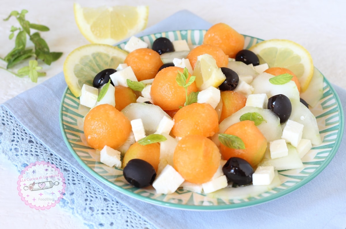 MELOEN, KOMKOMMER EN FETA SALADE het meest verfrissende recept van de zomer