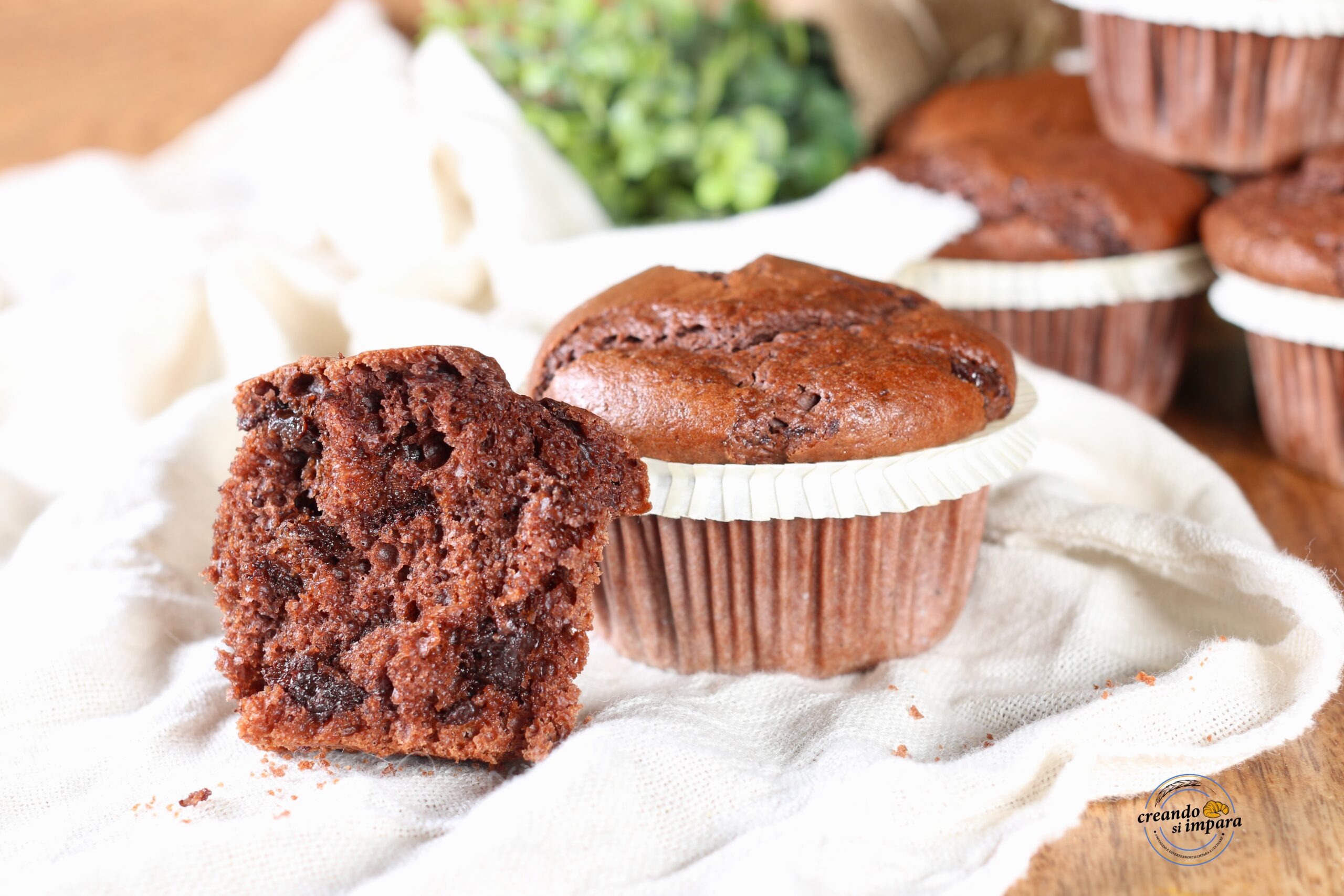 Chocolademuffins zonder melk, boter en eieren.