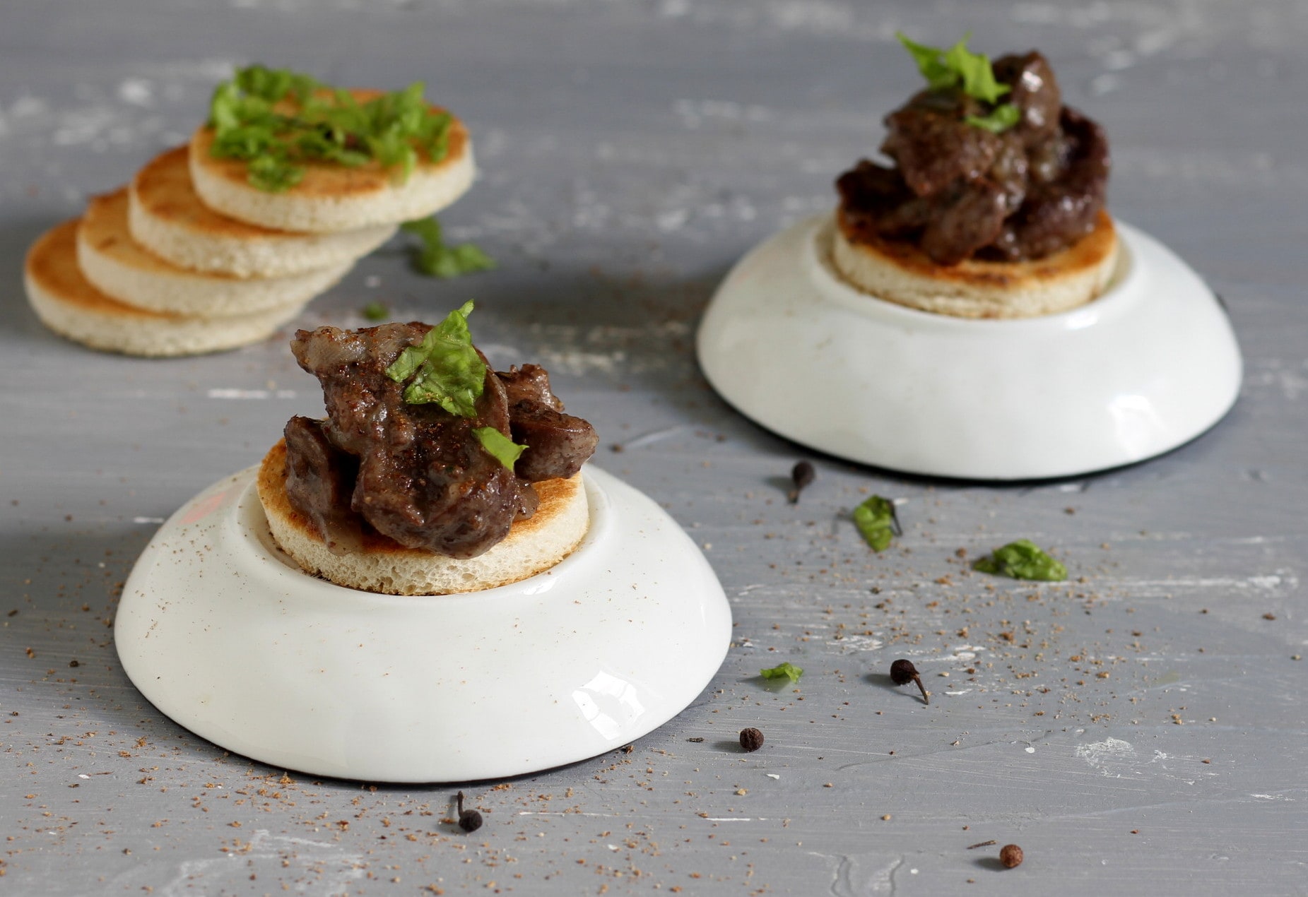 Canapé van niertjes met brandy