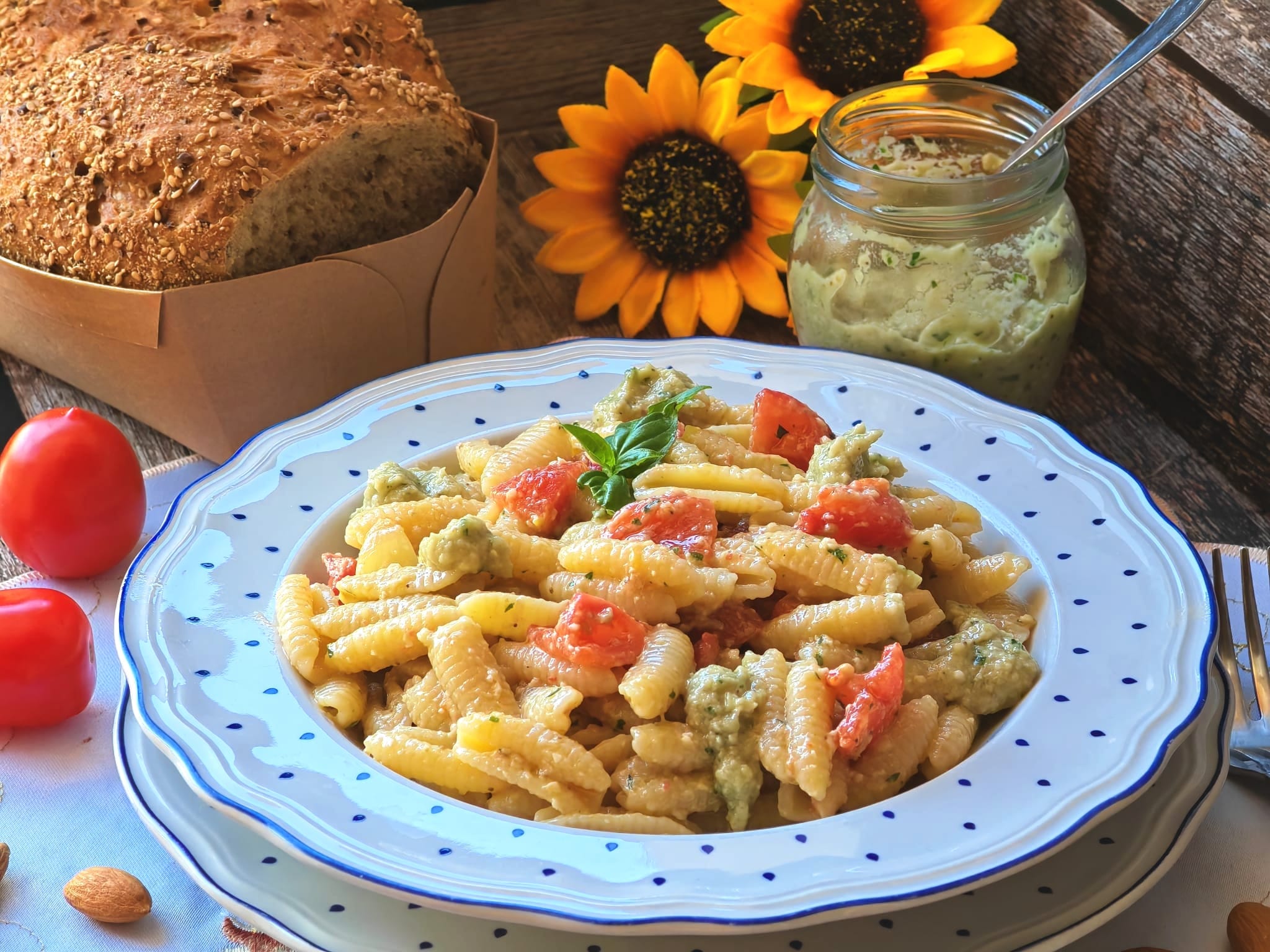Pasta met aubergine pesto